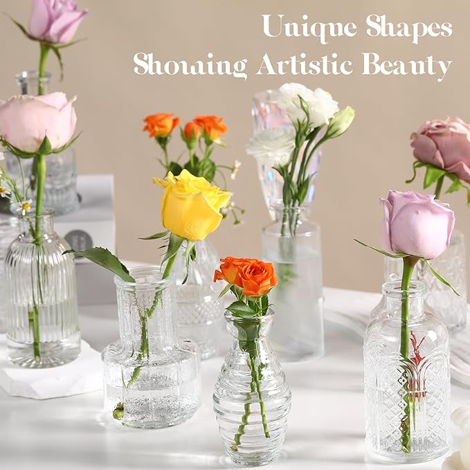 Set of 33 Bud Vases for Flowers, Small Glass Vases for Flowers, Small Vintage - Image 4