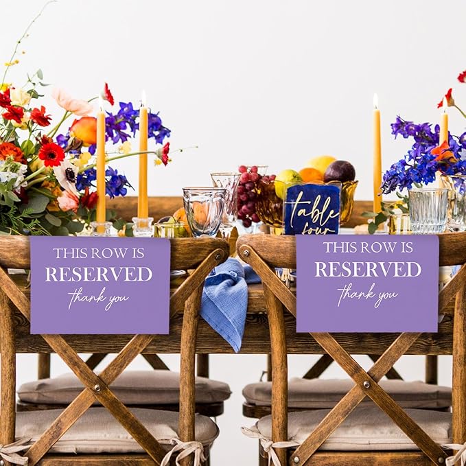 Reserved Seating Chair Signs, This Row Is Reserved Pew Cloths Seating - Image 6