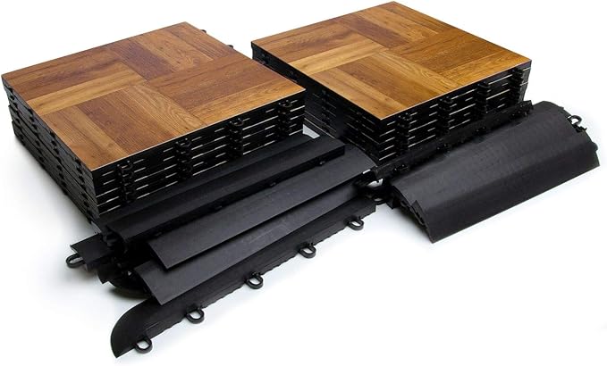 Big Floors 4X4DKOAKFLOOR Interlocking Lightweight Plastic Modular Dance Floor - Image 3