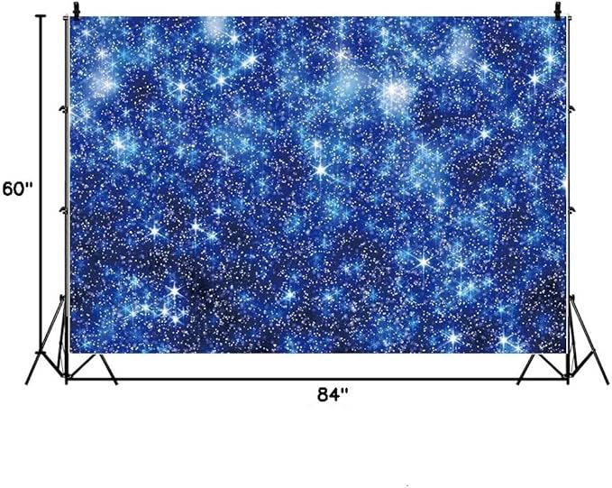 YongFoto Blue Glitter Backdrop 7x5ft Silver Light Spots Navy Blue Sequin Bokeh - Image 8