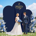 Metal Arch Backdrop Stand and Cover Set 6&6.6&7.2ft Navy Blue Arch Backdrop by OMKSIH