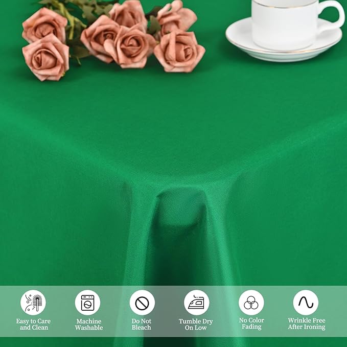 12 Pack Green Tablecloths for Rectangle Tables 60 x 126 Inch Polyester - Image 4