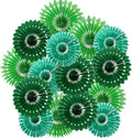 15pcs 6'' 8'' 10'' Green Paper Fans Decorations Round Tissue Paper Fans Hanging by Meeom