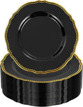 Hioasis 60pcs Black Plastic Plates by Hioasis