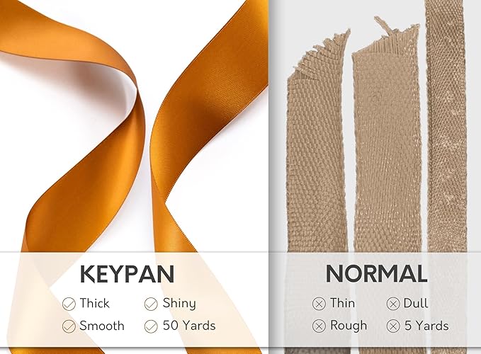 Copper Satin Ribbon 7/8 Inch x 50 Yards Double-Faced Polyester Ribbons - Image 4
