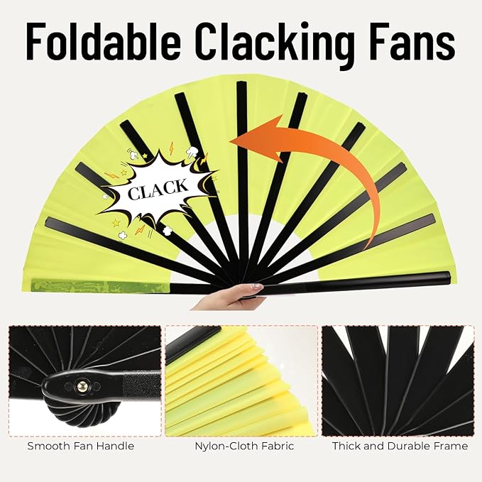 5PCS Large Chinese Folding Fans - Image 4