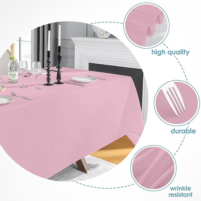 VidaFete Tablecloth 10 Pack 90 * 132inch Rectangle Table Cloth Polyester - Image 3