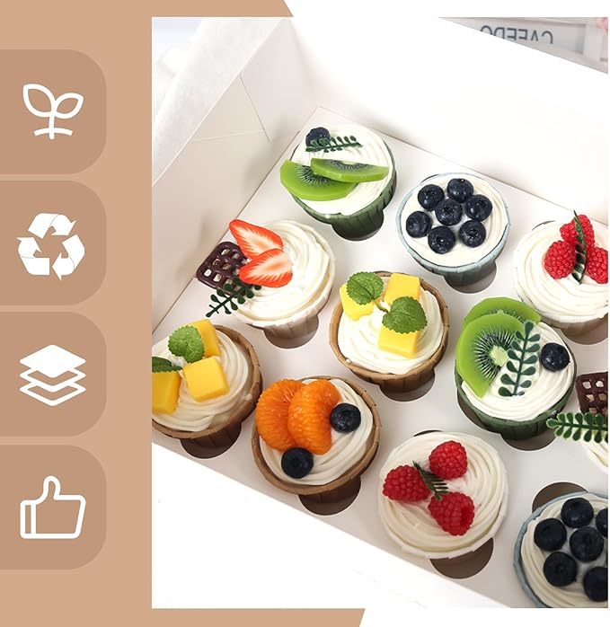 VGOODALL 3PCS White Cupcake Container - Image 3