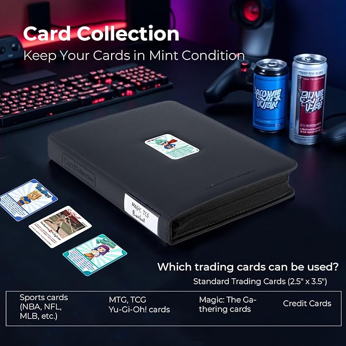 Premium ZiP Trading Cards Binder 9 Pockets, 936 Cards, Large Cards Book Album - Image 3