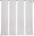 Poise3EHome White Iridescent Sequin Backdrop Curtains, 4 Panels 2FTx8FT Glitter by Poise3EHome