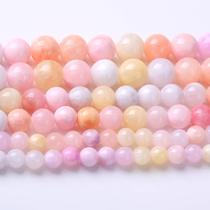 Colorful Rice Topaz Stone Beads Gemstone Round Crystal Energy Jade Beads Stone by Unknown
