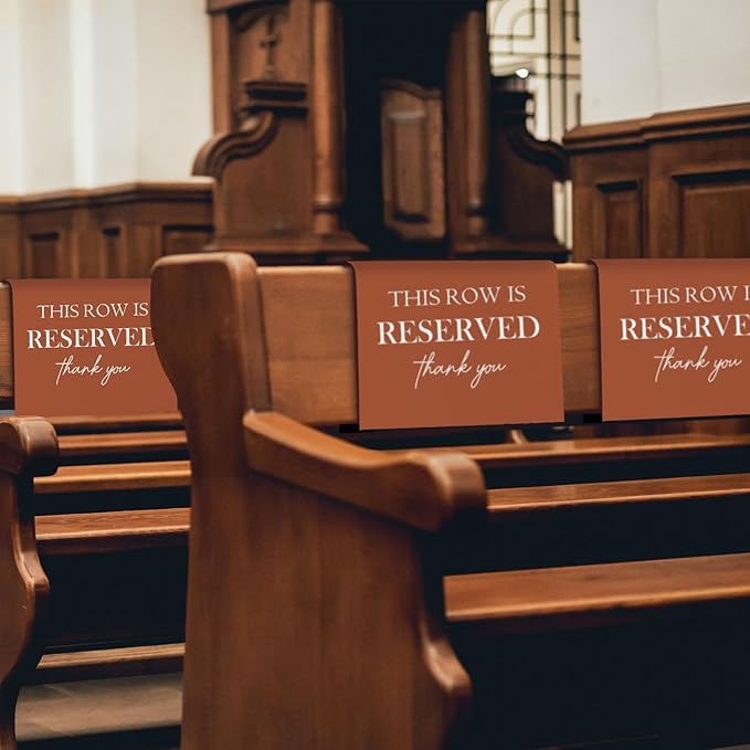 Reserved Seating Chair Signs, This Row Is Reserved Pew Cloths Seating - Image 3
