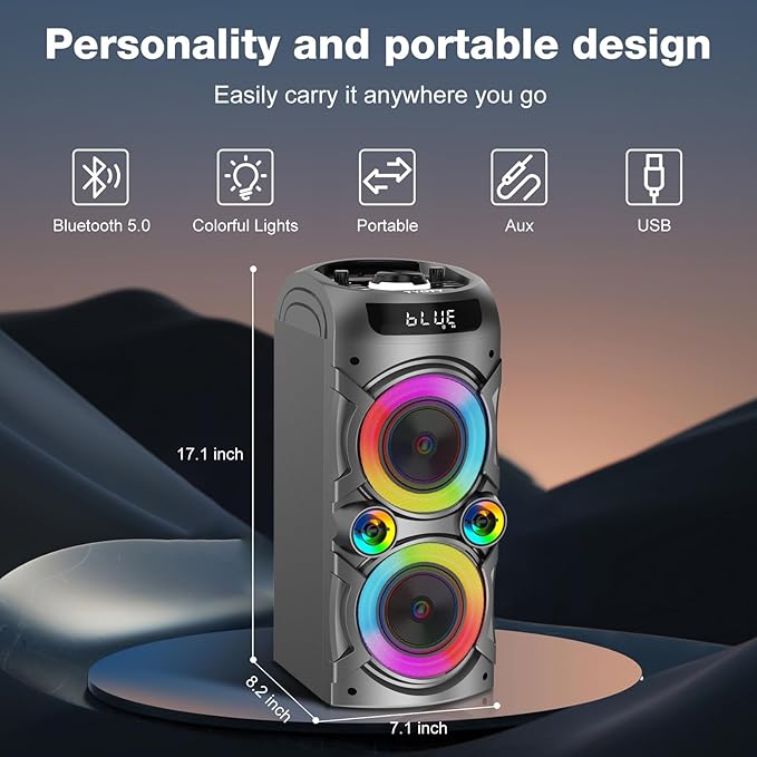 Portable Bluetooth Speaker 100W Big Powerful Wireless Boombox TWS Pairing Loud - Image 2
