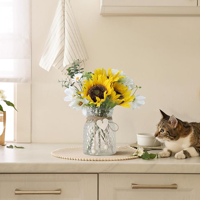 Artificial Sunflower Bouquets in Vase - Image 4