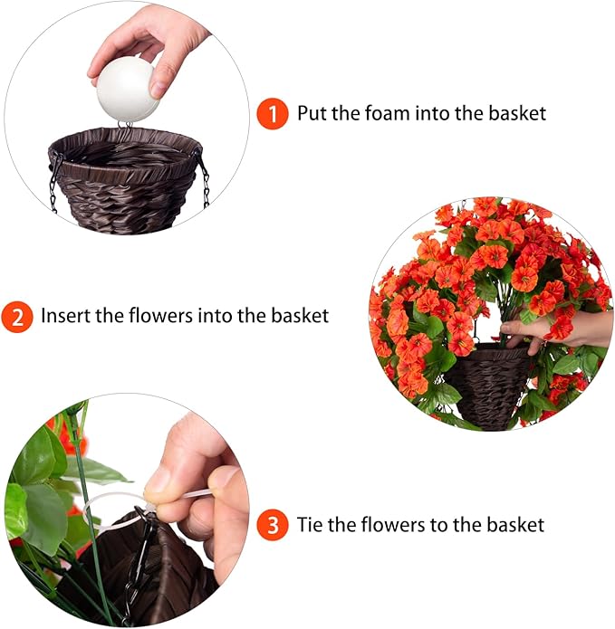Artificial Fake Hanging Flowers Plants Baskets - Image 5