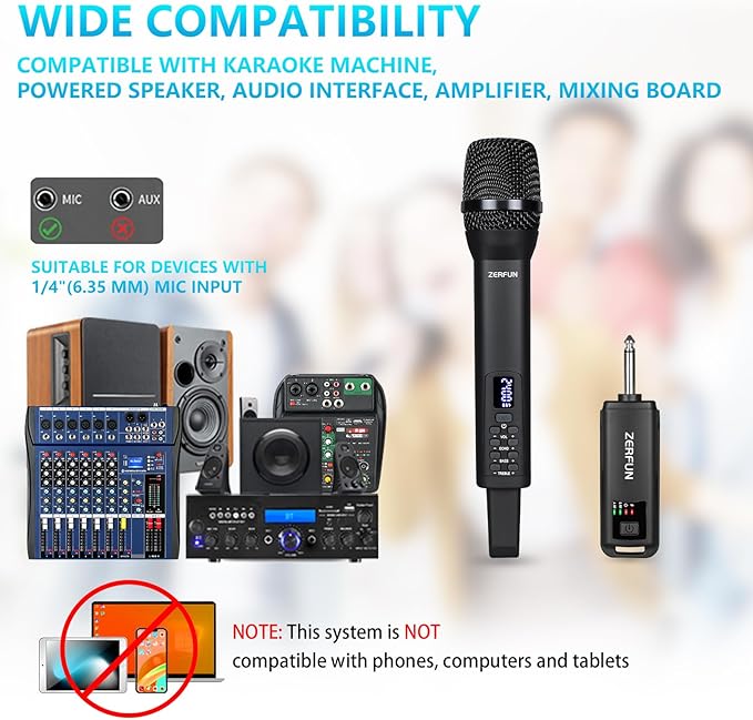 Rechargeable Wireless Microphone, Pro Handheld Cordless Mic System - Image 2
