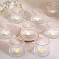 DARJEN Clear Ribbed Tealight Votive Candle Holders Set of 10- Tea Light Candle by DARJEN