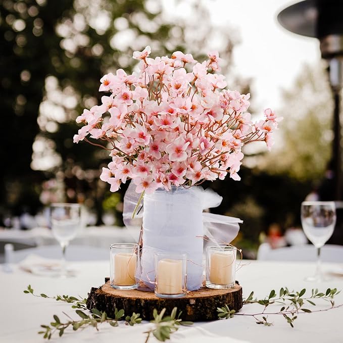 Uieke 8Pcs Artificial Cherry Blossom Flowers, Silk Cherry Blossom Branches - Image 6