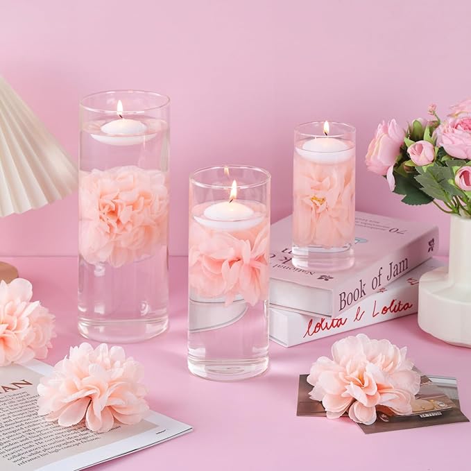 24 Pcs Floating Candles for Centerpieces and Floating Flowers for Centerpieces - Image 2