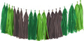 Green and Brown Tissue Tassel Garland, Party Decoration Tissue Tassel Banner by YESON