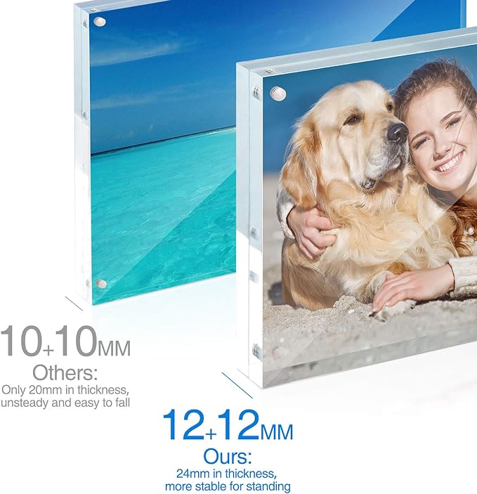 TWING Acrylic Frame 4x6, Magnet Double Sided Picture Frame, 12 + 12MM - Image 4