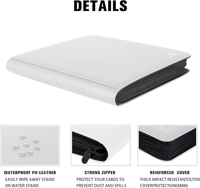 Premium 1000+ Pockets Card Binder, 16 Pockets Card Binder Ringless Side Loading - Image 5