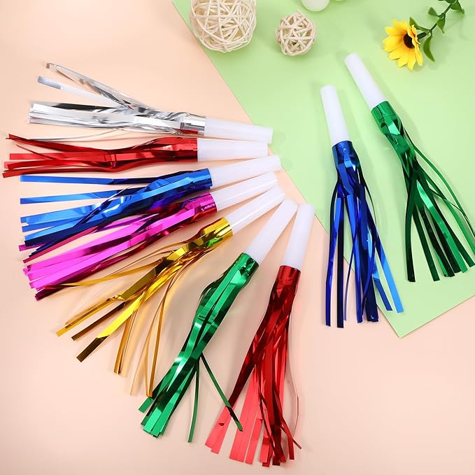 24 Pcs Party Horns, Party blowers Noise Makers, Graduation Noise Makers Glitter - Image 5