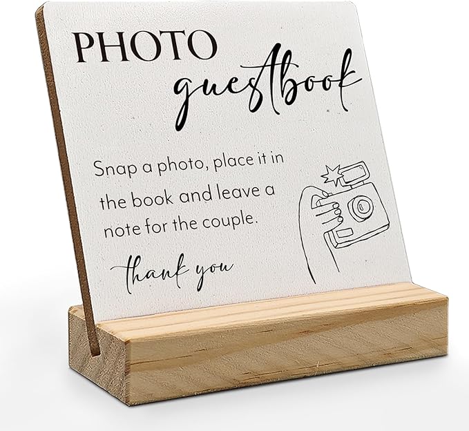 Wedding Guestbook Desk Decor, Wedding Guest Book Sign Wood Plaque, Guest Book by ANIANG