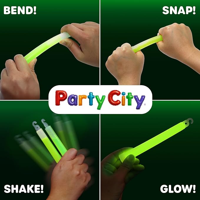 Party City Green Glow Sticks Bulk Pack 6”- 25pk Glow in the Dark Sticks - Image 3