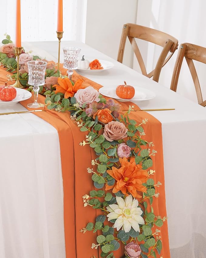 Waipfaru Fall Garland Decor, 6.07Ft Eucalyptus Flower Garland by Waipfaru