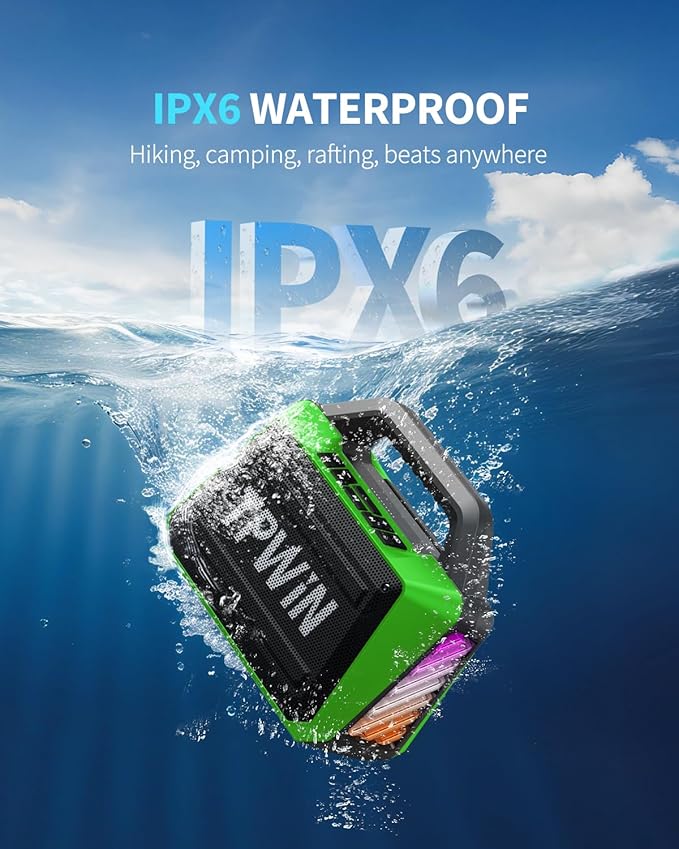 Bluetooth Speaker - 80W Loud Rugged Outdoor Speakers - Image 4