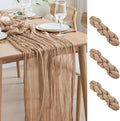 Asee'm 3pcs Cheesecloth Table Runner 120 Inches Long Nude Boho Gauze Cheese by Aseem