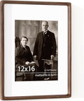 12x16 Frame USA-Sourced Natural Walnut Wood Solid Wood Photo Frame Handcrafted by Dreamland