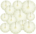 20 Pcs Cream White Hanging Paper Fan, Hanging Honeycomb Round Paper Fans by Zankubom