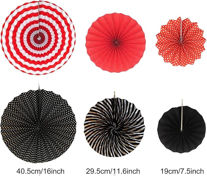 Hanging Paper Fan Set, Tissue Paper Pom Poms Flower Fan and Honeycomb Balls - Image 2