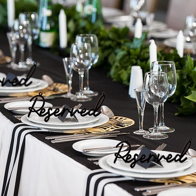 12 Pcs Reserved Seating Signs for Wedding Chairs Hanging Wooden Rustic Reserved - Image 4