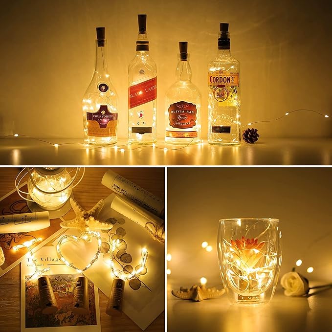 Lepro Wine Bottle Lights with Cork, 6.6 ft 20 LED Fairy Lights Battery Operated - Image 6