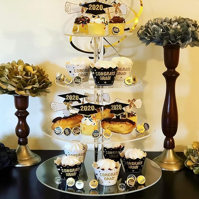 Boxalls Cupcake Stand, 4 Tier Round Acrylic Cupcake Display Stand Holder - Image 4