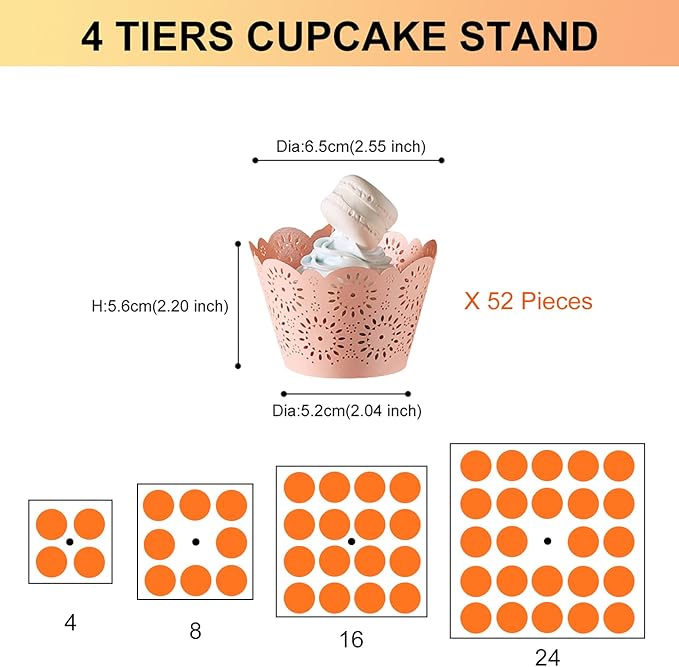 Cupcake Stand, 4 Tier Square Acrylic Cupcake Display Stand Holder, Theme Party - Image 2