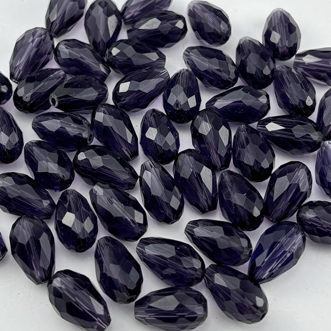 50pcs 10x15mm Teardrop Crystal Glass Beads by Unknown