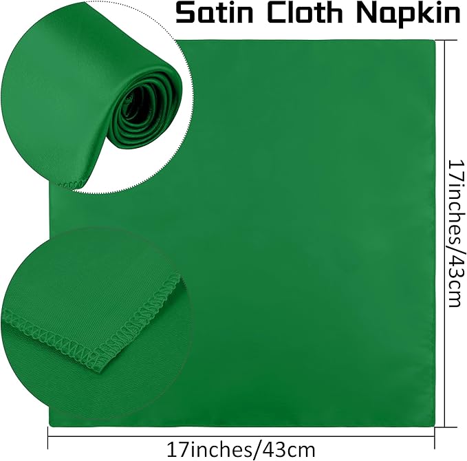 ANECO 12 Pieces Satin Napkins Soft Dinner Napkins Square Table Napkins 17 x 17 - Image 2