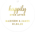 Andaz Press Personalized Round Circle Wedding Gift Tags, Metallic Gold Ink by AndazPress