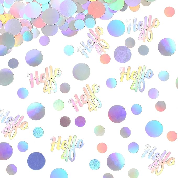 40th Birthday Confetti for Table Iridescent Birthday Party Decorations for Her - Image 5