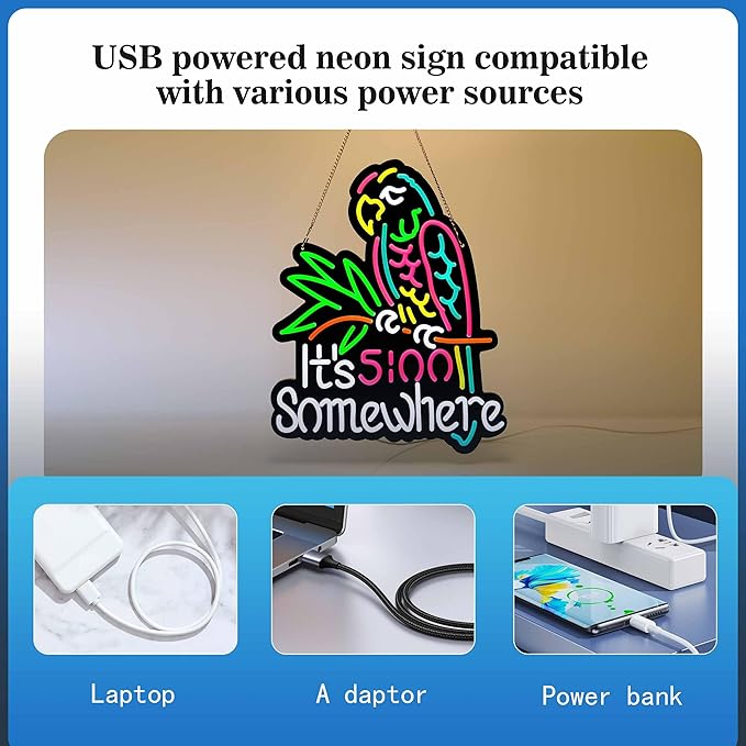Ultrathin Its 5 00 O'clock Some Where Neon Sign Art Wall Lights - Image 3