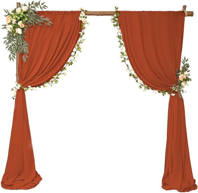 8 Panels Wedding Arch Draping Fabric 28" x 20Ft Wedding Arch Drapes Chiffon - Image 5