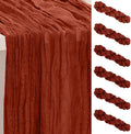 6 Pack Terracotta Cheesecloth Table Runner 35x120 Inch 10Ft Rustic Gauze Cheese by SuBleer