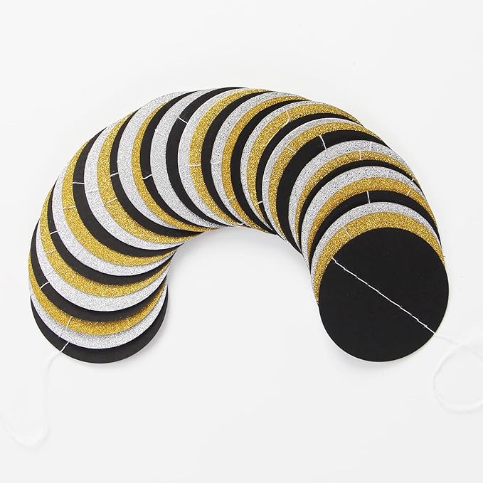 Silver Black Gold Party Decorations - 52Ft Paper Streamers Garland Banner - Image 3