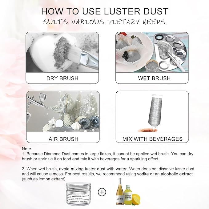 HomeHere Edible Luster Dust Food-Grade Glimmer Powder Glitter - Image 4