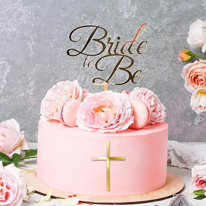 Blulu 16 Pieces Baptism Cake Toppers Crossing Cupcake Toppers Gold Mirror - Image 4
