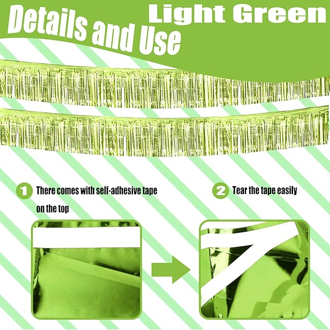 6 Pack 10 Feet Foil Fringe Garland Metallic Tinsel Streamers Banner Wall - Image 3